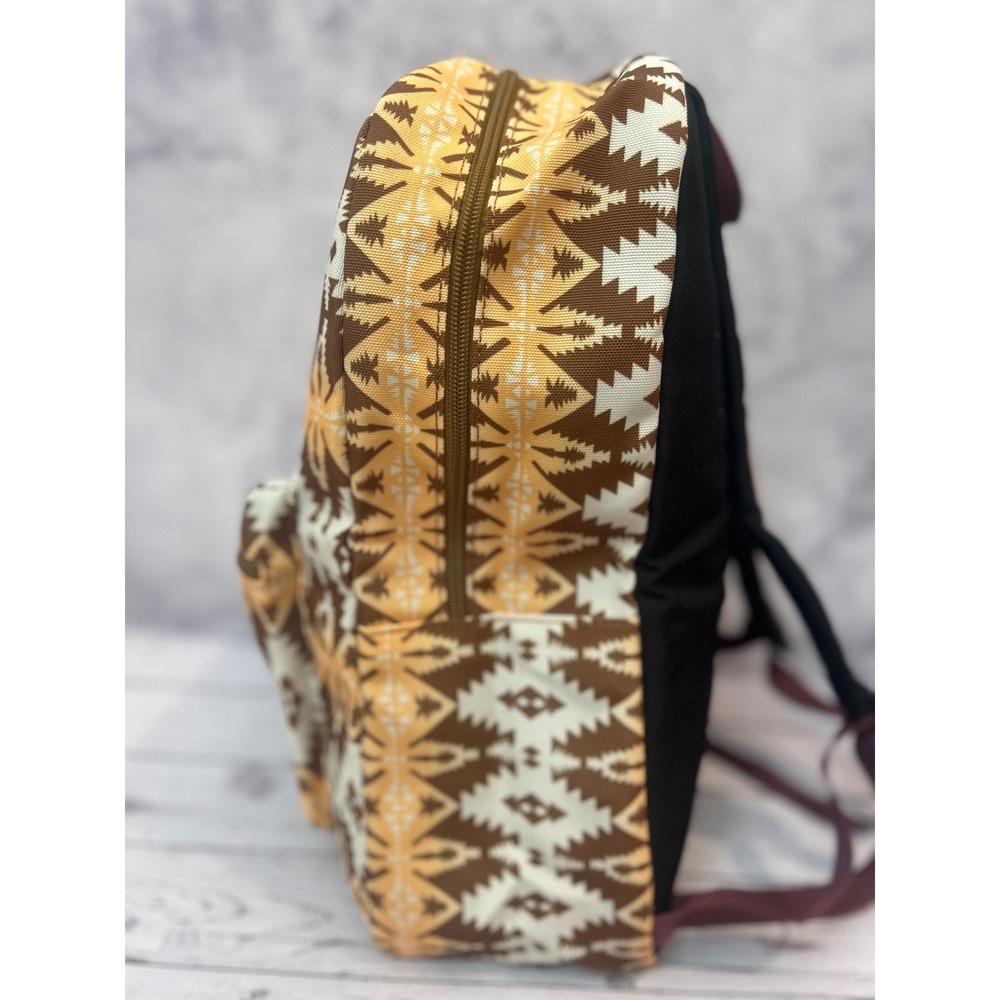 Wrangler Aztec Print Backpack Brown Tan Southwestern‎ Geometric Bag - Picture 6 of 7